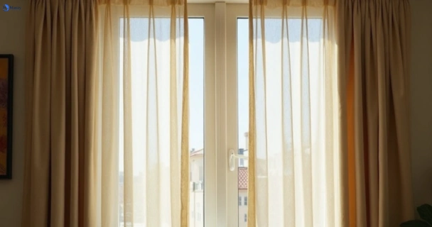 Dull dusty drapes in curlewis-vic before professional cleaning